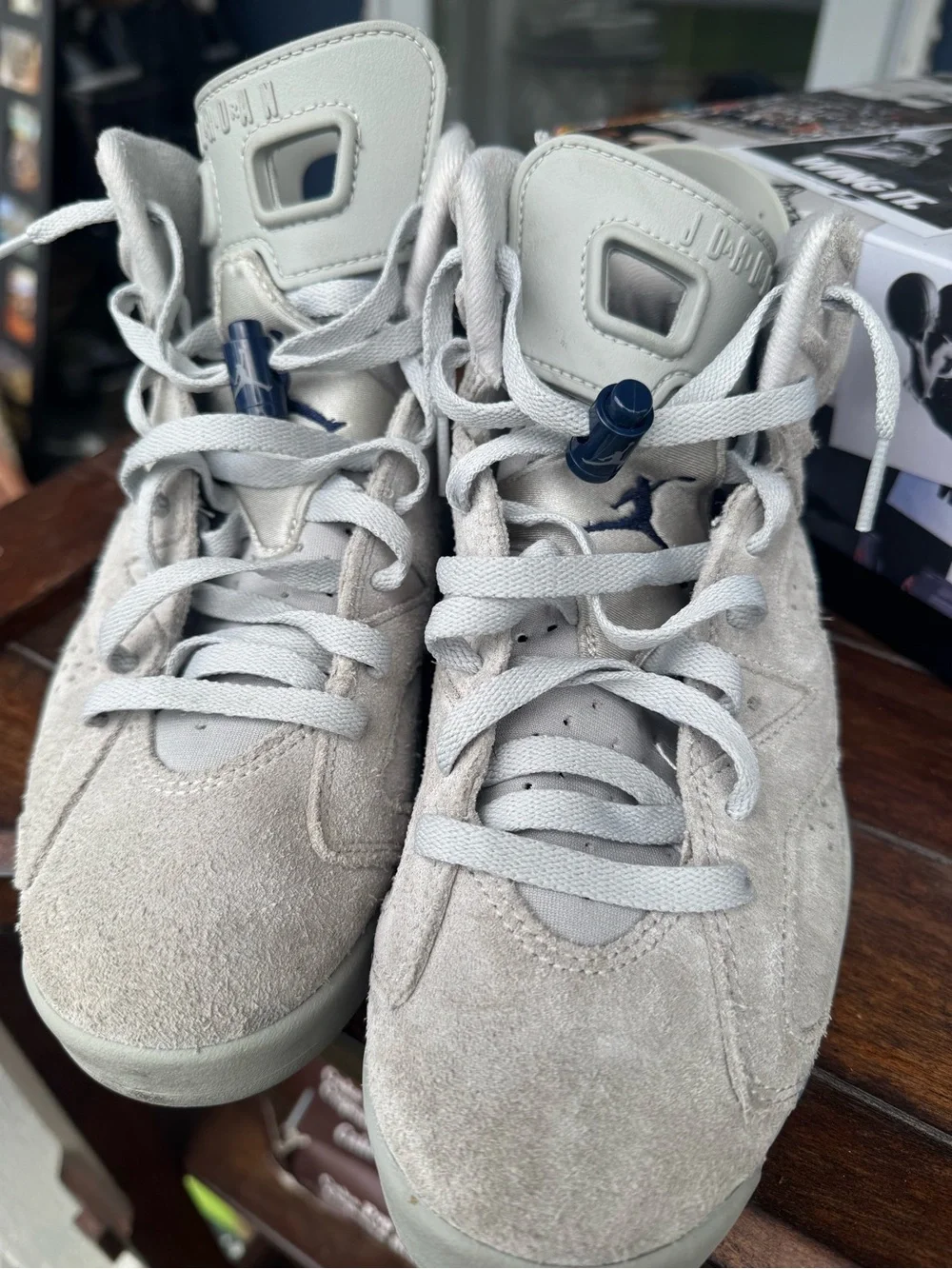 Air Jordan 6 Retro “Georgetown” Gray Suede Sneakers - Picture 3 of 6